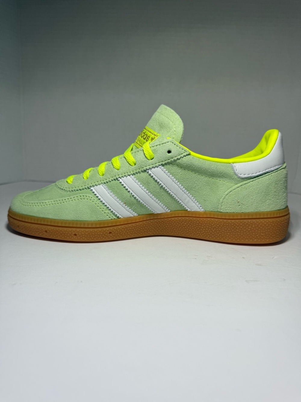 adidas Handball Spezial W Lime Green Suede with Gum Sole - Picture 5 of 9